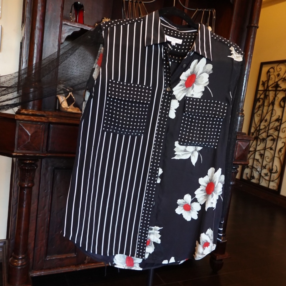 Silk Equipment button down blouse Size medium
